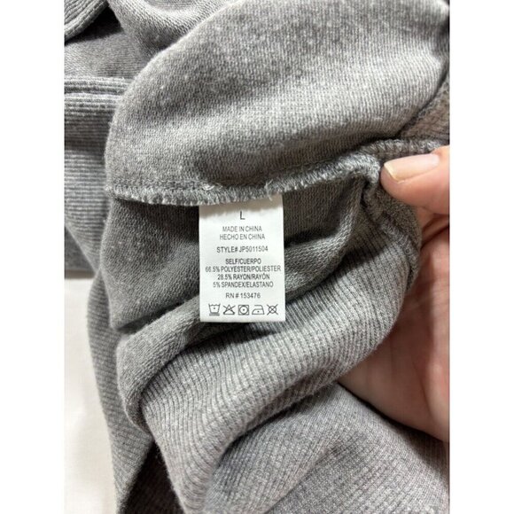 Sincerely Jules Tunic Sweatshirt Grey Large Long Sleeve Snaps Large Collar - Picture 7 of 9